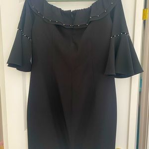 Black beaded over shoulders dress